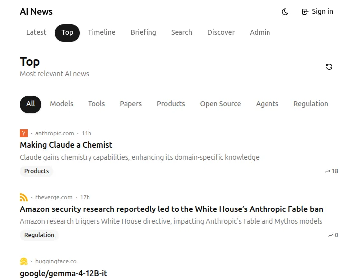 Interfaz de ai-news