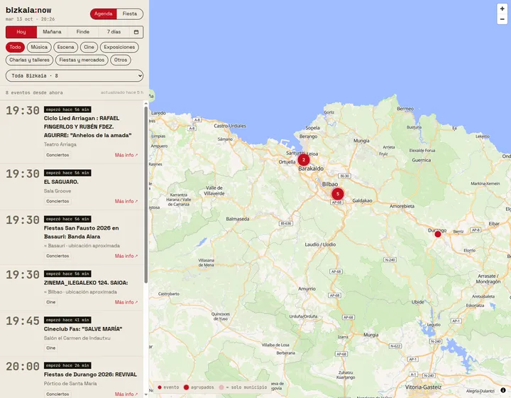 Interfaz de bizkaia-now
